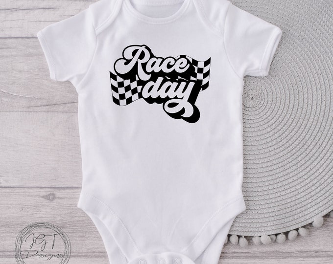 Race Day Retro Racing Baby Onesie® Bodysuit