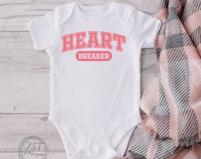 Valentine's Day Baby Bodysuit, Heart Breaker, Valentine’s Day Kids Shirt