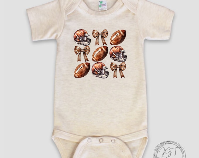 Coquette Football Baby Onesie® Bodysuit - Football Bow