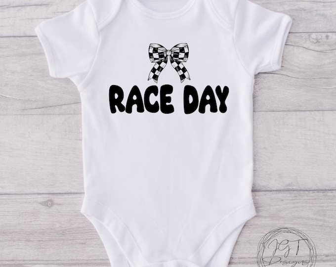 Race Day Coquette Racing Baby Onesie® Bodysuit