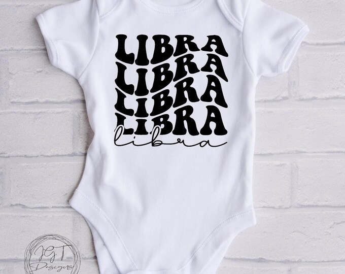 Libra Zodiac Baby Onesie® Bodysuit -  Libra -  Retro