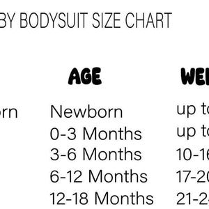 a baby's size chart for a baby's size chart