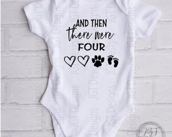 And Then There Were Four Baby  Onesie®Bodysuit - Pregnancy Announcement
