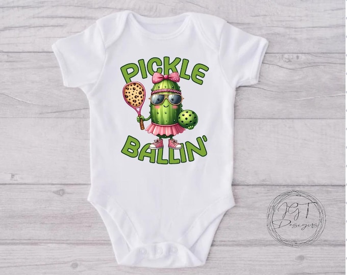 Pickle Ballin- Pickleball Baby Onesie® Bodysuit