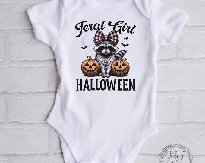 Feral Girl Halloween Baby Onesie® Bodysuit - Raccoon