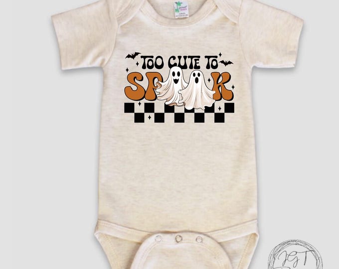Too Cute To Spook Retro Halloween Baby Onesie® Bodysuit