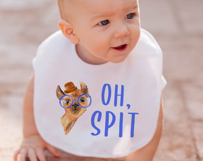 Oh Spit Funny Baby Bib - Llama