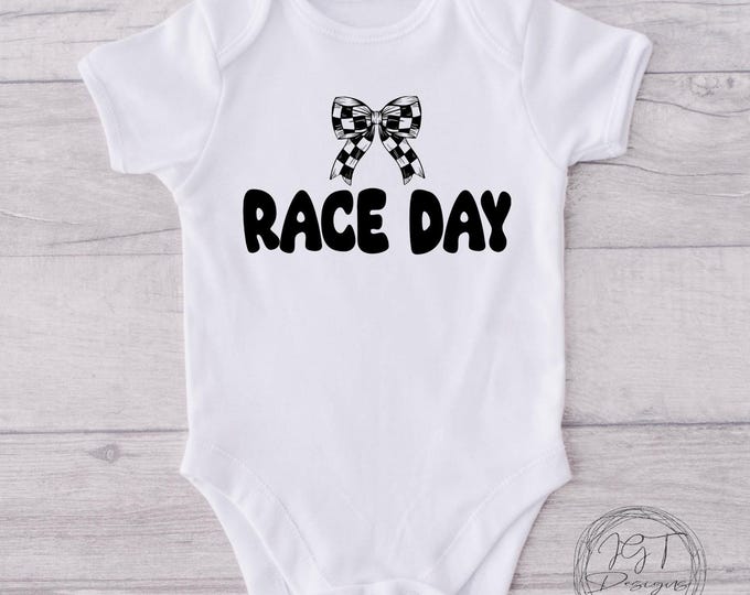Race Day Coquette Racing Baby Onesie® Bodysuit