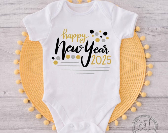 New Year's Baby Onesie® Bodysuit -  Happy New Year 2025 Baby Onesie® Bodysuit -  New Year’s
