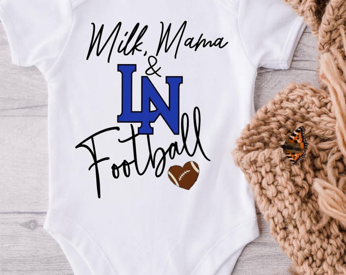 Milk, Mama, and Lake Norman Football Baby Onesie® Bodysuit