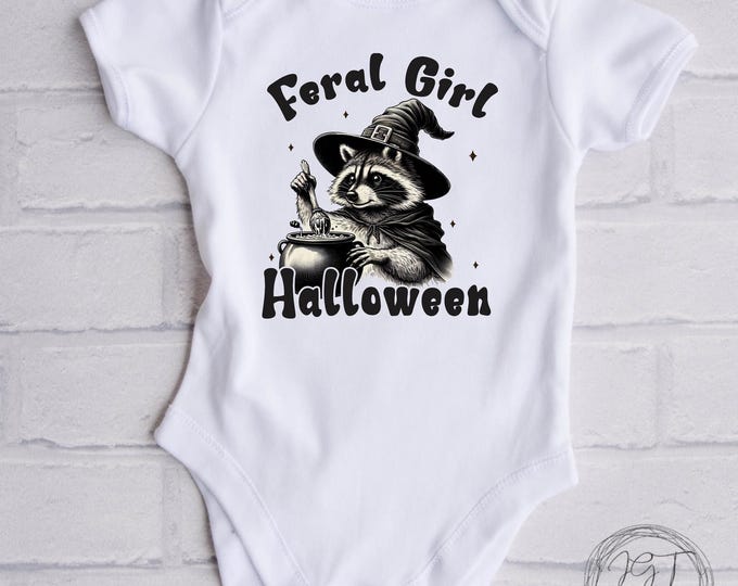 Feral Girl Halloween Baby Onesie® Bodysuit - Raccoon