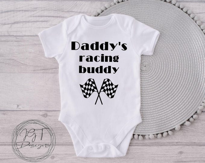 Daddy's Racing Buddy  Baby Onesie® Bodysuit