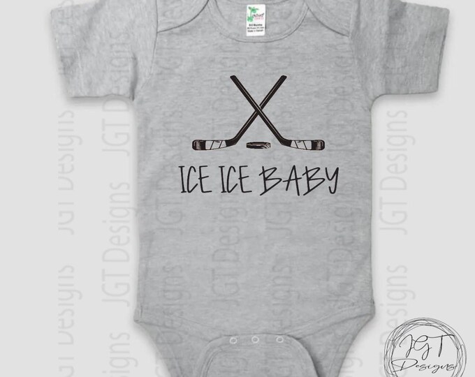 Hockey Ice Ice  Baby Onesie® Bodysuit
