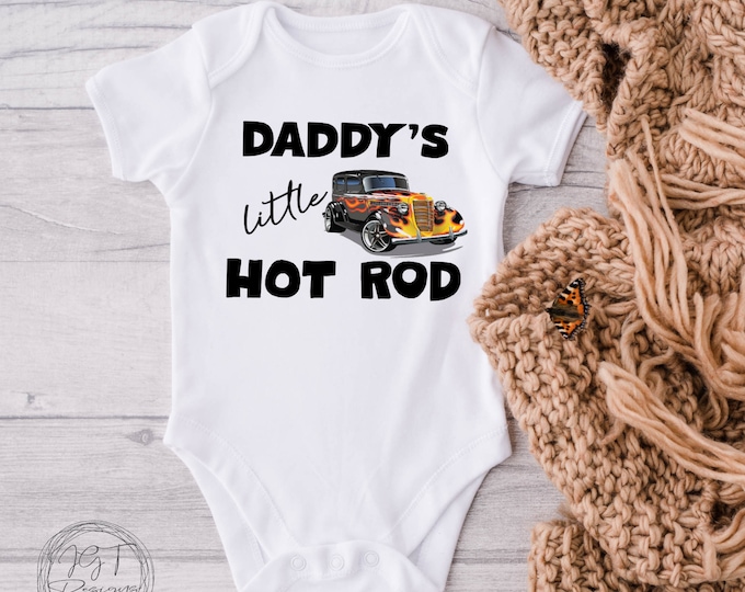 Daddy’s Little Hot Rod Baby Onesie® Bodysuit - Retro Classic Car