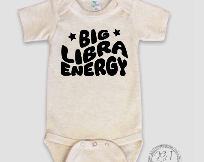 Libra Zodiac Baby Onesie® Bodysuit -  Big Libra Energy -  Retro