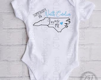 Somebody in North Carolina Loves Me Baby Onesie® Bodysuit