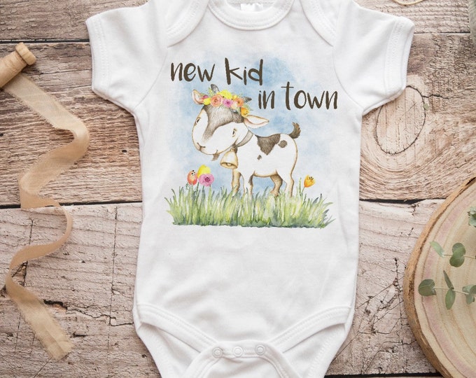 New Kid In Town Funny Baby Onesie® Bodysuit - Newborn Bodysuit