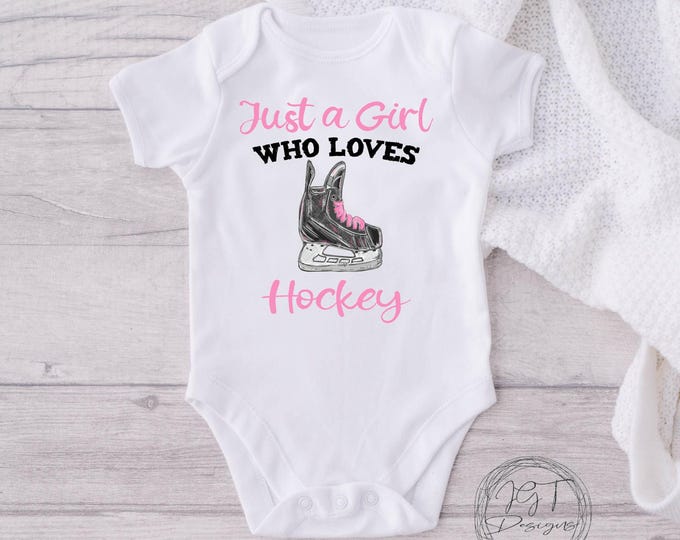 Just A Girl Who Loves Hockey Baby Onesie® Bodysuit