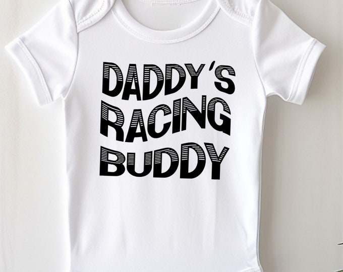 Daddy's Racing Buddy Baby Onesie® Bodysuit