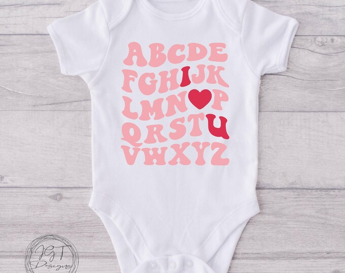 Valentine's Day Baby Onesie® Bodysuit -  I Heart You -  Retro Valentine’s Day