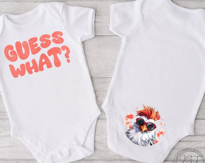 Guess What Chicken Butt Funny Baby Onesie® Bodysuit