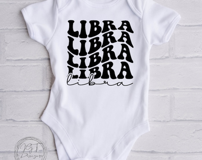 Libra Zodiac Baby Onesie® Bodysuit -  Libra -  Retro