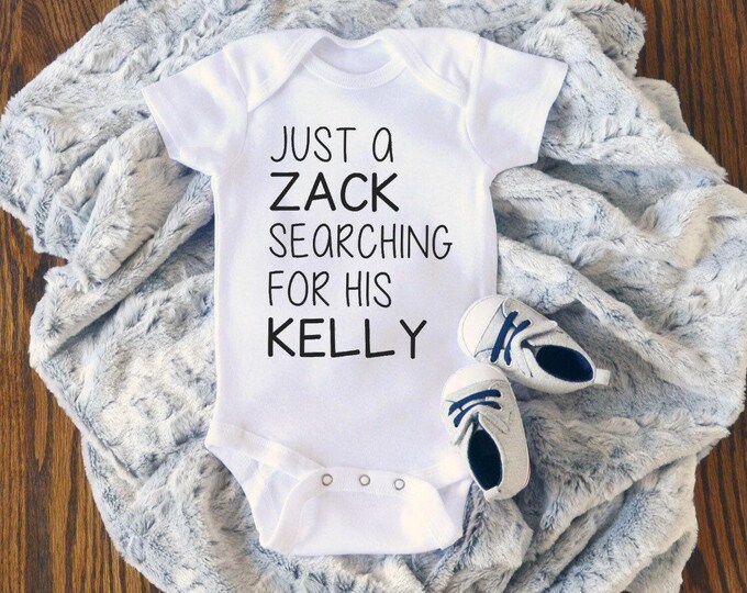 Just A Zach Searching For His Kelly Funny Baby Onesie® Bodysuit
