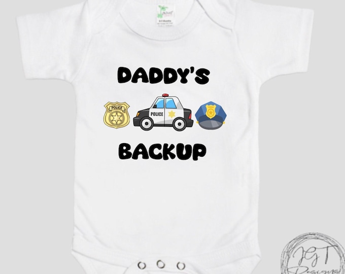 Daddy’s Backup Baby Onesie® Bodysuit -  Police Officer