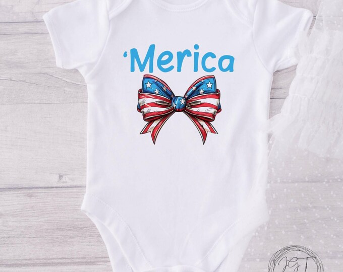 Merica Coquette Bow Baby Onesie® Bodysuit