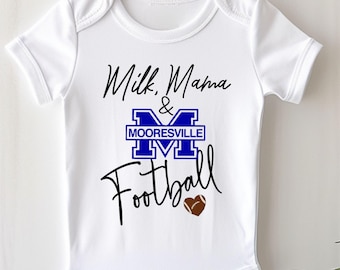 Milk, Mama, and Mooresville Football Baby Onesie® Bodysuit