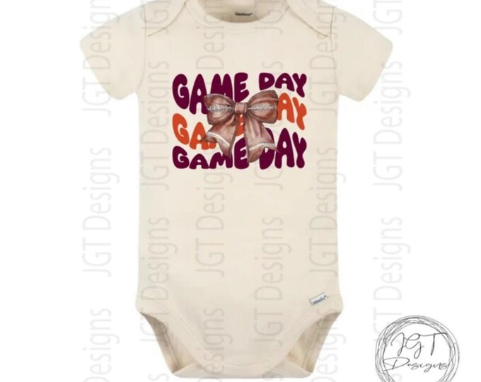 Orange and Maroon Football  Onesie® Bodysuit - Game Day