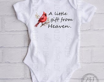 A Little Gift From Heaven Cardinal Baby Onesie® Bodysuit - Newborn Bodysuit