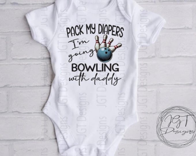 Pack My Diapers- Bowling Baby Onesie® Bodysuit