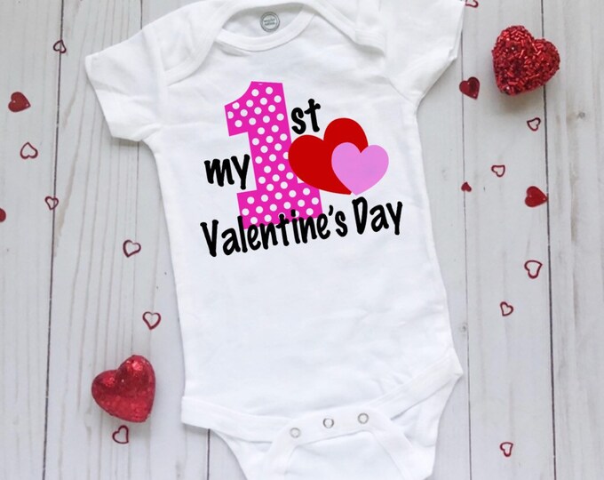 Valentine's Day Baby Onesie® Bodysuit -  My First Valentine’s Day Valentine’s Day Baby’s First -