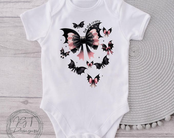 Bat Shit Crazy Halloween Baby Onesie® Bodysuit - Coquette Design