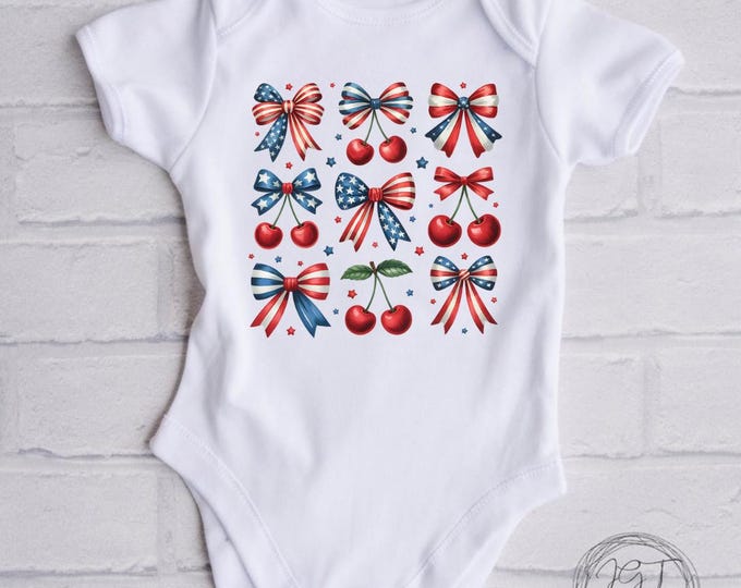 July 4th Baby Onesie® Bodysuit - Coquette Bows