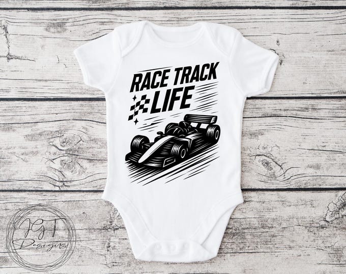 Race Track Life Baby Onesie® Bodysuit - Kids Racing Tshirt