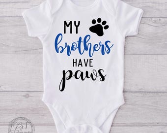 My Brothers Have Paws Dog   Baby Onesie® Bodysuit