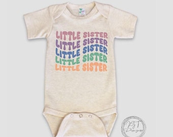 Little Sister Baby Onesie® Bodysuit -  Neutral -  Retro