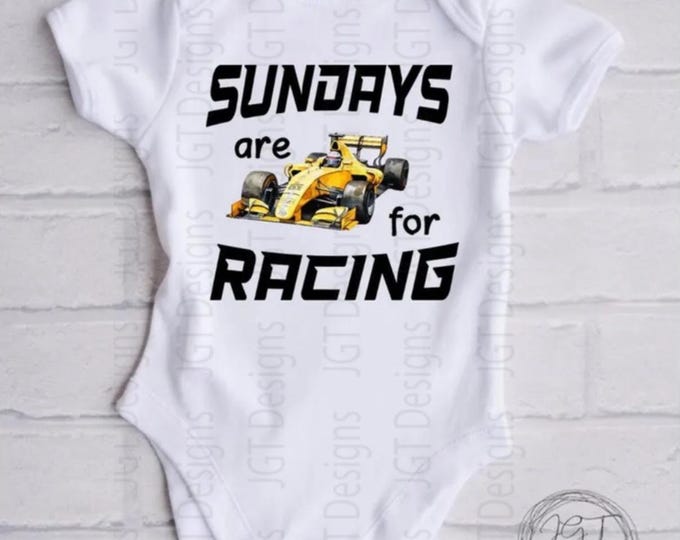 Racing Baby Onesie®: Sundays Are For Racing - Graphic Bodysuit