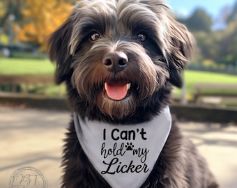 Pet Bandana, I Can’t Hold My Licker, Dog Scarf, Funny Dog Accessories