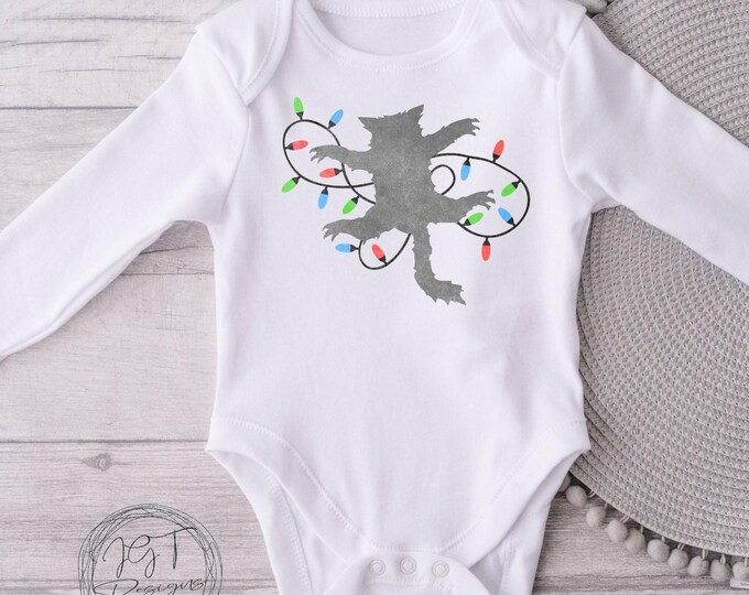 Cat Christmas Lights Baby Onesie® - Christmas Vacation Inspired