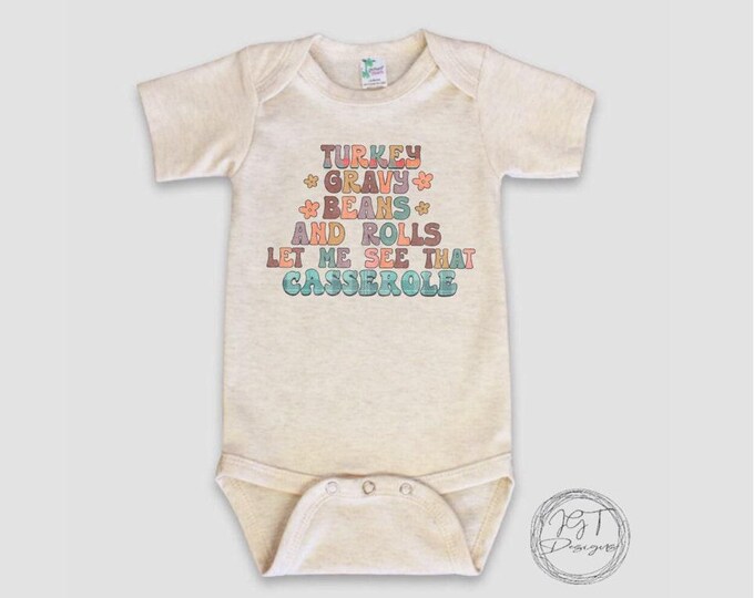 Let Me See That Casserole Retro Thanksgiving Baby Onesie® Bodysuit - Fall