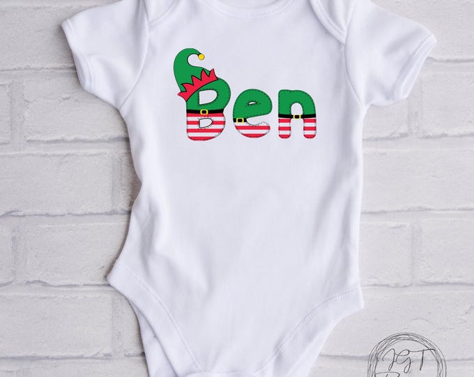Personalized Elf Christmas Baby Onesie® Bodysuit
