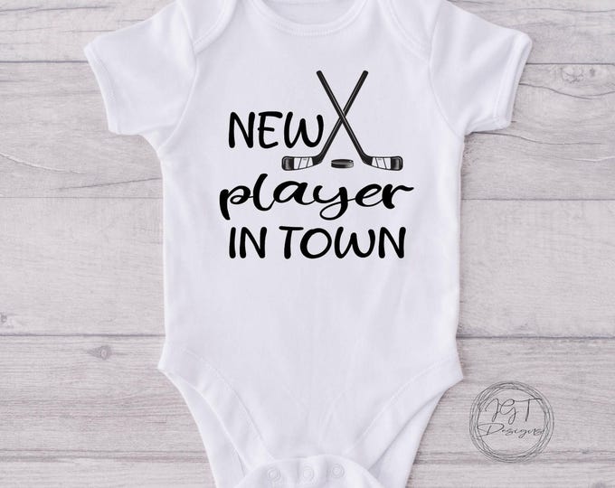 New Player In Town Hockey Baby Onesie® Bodysuit