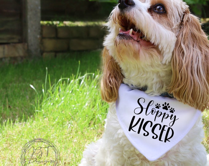 Pet Bandana, Sloppy Kisser, Dog Scarf, Funny Dog Accessories