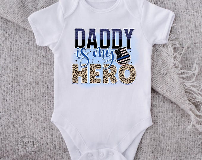 Daddy Is My Hero Baby Onesie® Bodysuit -  Police Officer