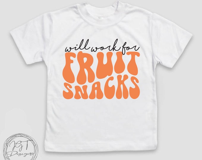 Funny Baby Onesie® Bodysuit -  Will Work For Fruit Snacks