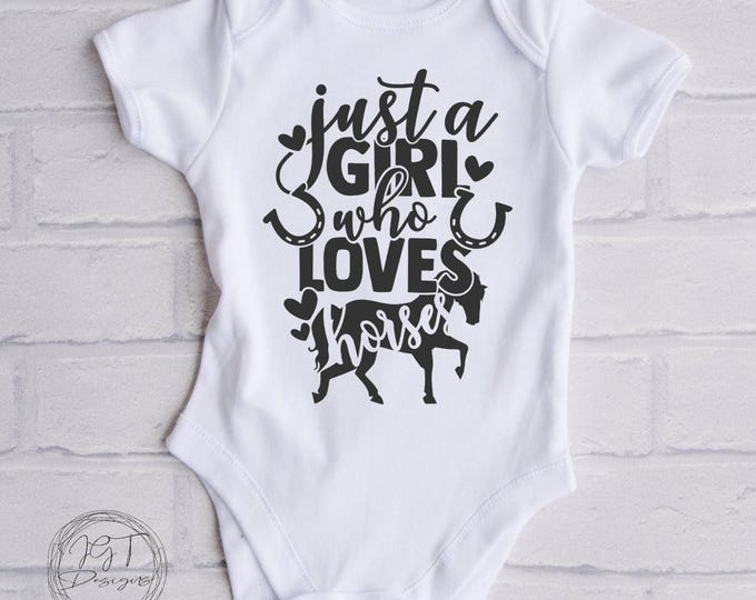 Horseback Riding Baby Onesie® Bodysuit -  Just A Girl Who Loves Horses