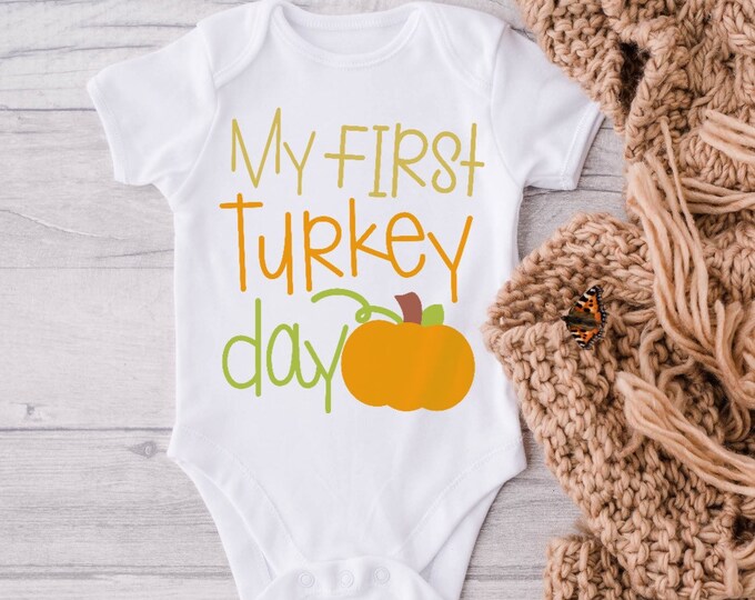 My First Turkey Day Thanksgiving Baby Onesie® Bodysuit - Fall